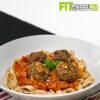 Italian Mince Meatballs with a Ratatouille Sauce and Whole Wheat Pasta