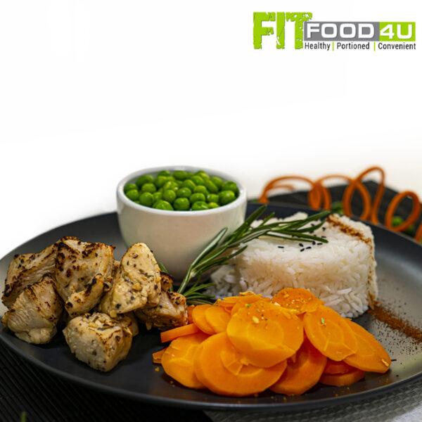 Rosemary Chicken with Peas and Carrots with Basmati Rice