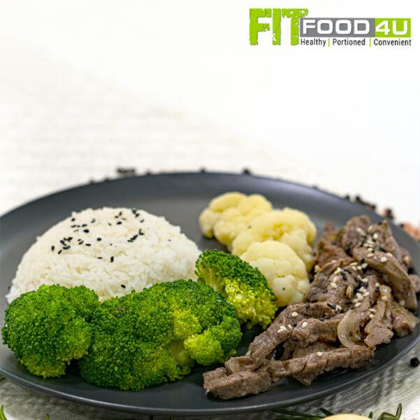 Beef Broccoli and Cauliflower Mix with Basmati Rice